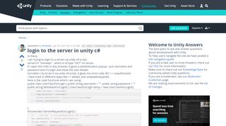 
                            4. login to the server in unity c# - Unity Answers