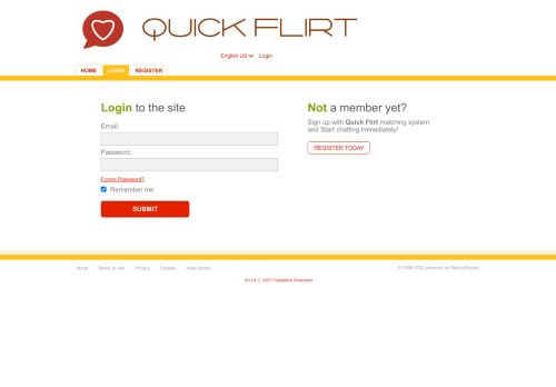
                            2. Login to the site - Quick-flirt