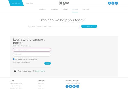 
                            3. Login to the support portal - Cosy support - geo
