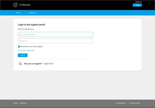 
                            9. Login to the support portal - Profitroom