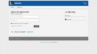 
                            4. Login to the support portal - Talentick