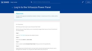 
                            8. Login to the Virtuozzo Power Panel - 1&1 IONOS Help