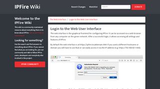 
                            2. Login to the Web User Interface [wiki.ipfire.org]