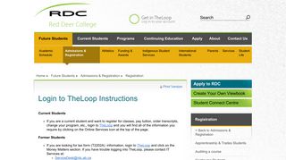 
                            5. Login to TheLoop Instructions | Red Deer College