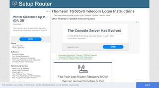 
                            12. Login to Thomson TG585v8 Telecom Router - SetupRouter