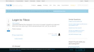 
                            3. Login to Tibco | TIBCO Community