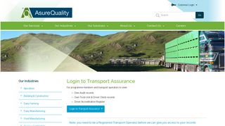 
                            3. Login to Transport Assurance | AsureQuality