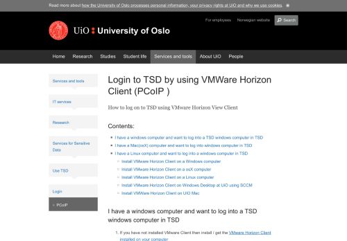 
                            3. Login to TSD by using VMWare Horizon Client (PCoIP ) - University of ...