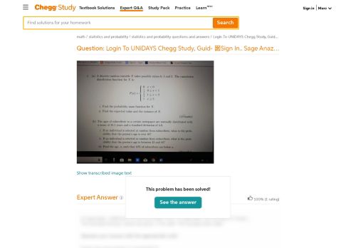 
                            4. Login To UNiDAYS Chegg Study, Guid- 囡Sign In.. Sa... | Chegg.com