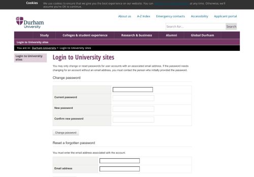 
                            1. Login to University sites - Durham University