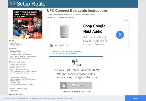 
                            2. Login to UPC Connect Box Router - SetupRouter