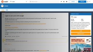 
                            11. Login to user pool with Google : aws - Reddit