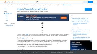 
                            11. Login to Vbulletin forum with python - Stack Overflow