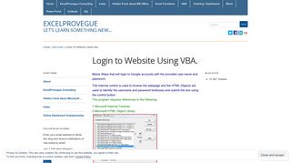 
                            12. Login to Website Using VBA. « Excelprovegue