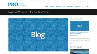 
                            2. Login to Wordpress for the First Time | Pro Media Publishing