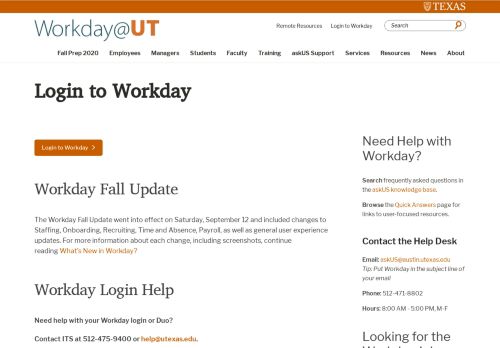 
                            7. Login to Workday | Workday | The University of Texas at Austin