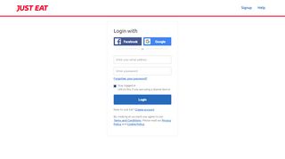 
                            1. Login to your account at Just-Eat.ie