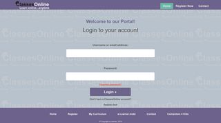 
                            1. Login to your account - Classes Online - Learn Online...Anytime