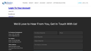 
                            13. Login To Your Account - Sentry Derivatives