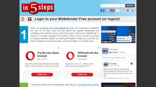 
                            11. Login to your Bitdefender Free account (or logout)