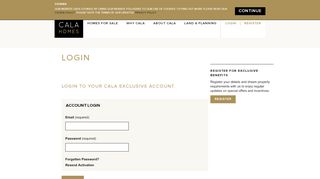 
                            4. Login to your CALA Exclusive account | CALA Homes