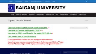 
                            1. Login to Your CBCS Portal - Raiganj University