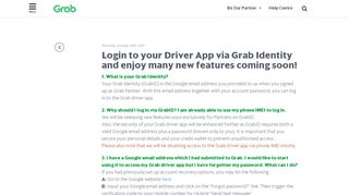 
                            4. Login to your Driver App via Grab Identity and enjoy many ...
