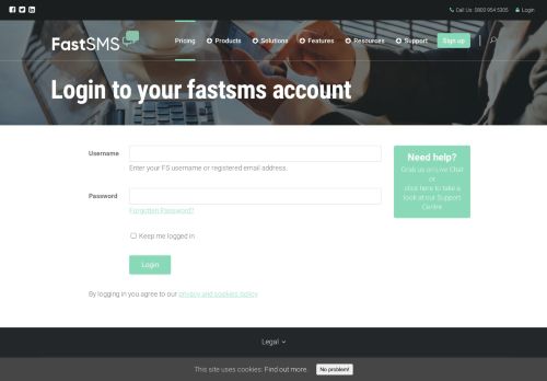 
                            5. Login to your fastsms account