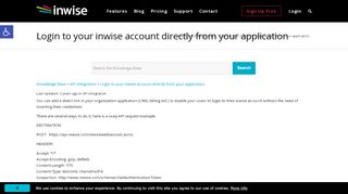 
                            2. Login to your inwise account directly from your application - ...