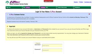 
                            4. Login To Your Maine E-ZPass Account - Maine Turnpike EZPass