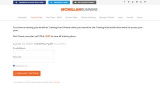 
                            2. Login to your McMillan Training Plan | Delivered by Final Surge