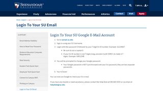 
                            8. Login to Your SU Email | Shenandoah University | Institutional ...