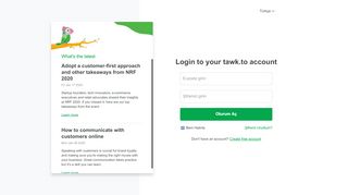 
                            6. Login to your tawk.to account - Tawk.to dashboard