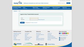 
                            7. Login to Your Transit Alerts Account - TransLink
