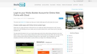 
                            3. Login to your Wufoo Builder Account for Online Web... - iBuildApp
