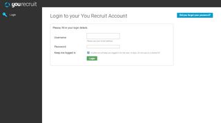 
                            1. Login to your You Recruit Account - You Recruit