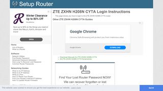 
                            2. Login to ZTE ZXHN H208N CYTA Router - SetupRouter