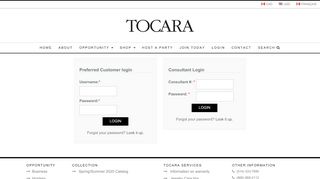 
                            1. Login - Tocara, Inc. - Live your style. Love your life.