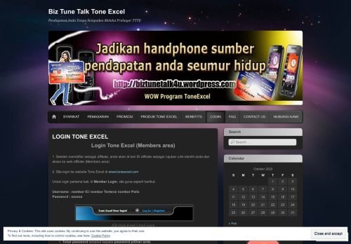 
                            4. LOGIN TONE EXCEL | Biz Tune Talk Tone Excel
