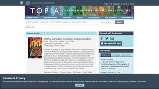 
                            4. Login - TOPIA: Canadian Journal of Cultural Studies