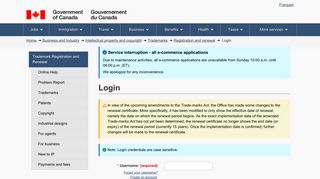 
                            9. Login - Trademark Registration and Renewal - Canadian Intellectual ...