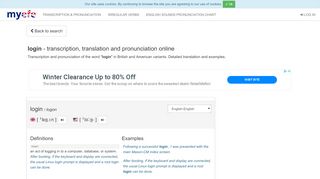 
                            8. login - transcription, translation and pronunciation online - Myefe English