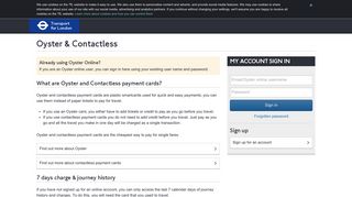 
                            2. Login | Transport for London - Oyster and Contactless Account - TfL