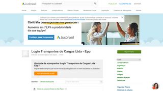 
                            6. Login Transportes de Cargas Ltda - Epp - JusBrasil