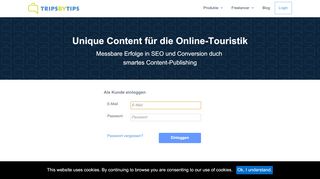 
                            2. Login | TripsByTips Kundenbereich