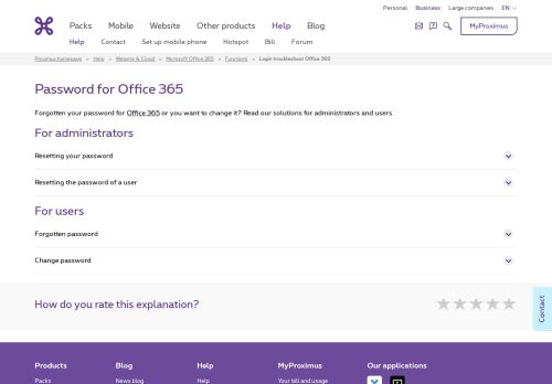 
                            10. Login troubleshoot Office 365 | Proximus