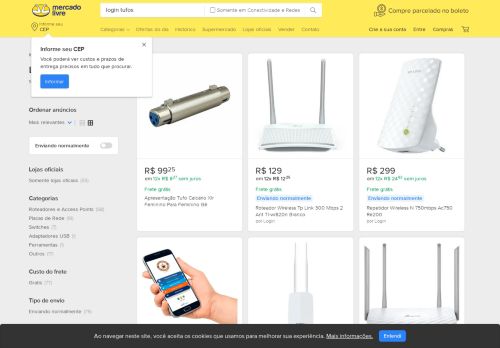 
                            8. Login Tufos - Redes e Wi-Fi no Mercado Livre Brasil