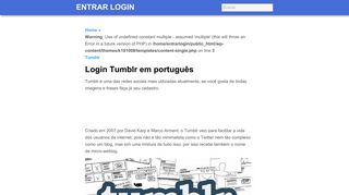 
                            3. Login Tumblr em português - Entrar Login