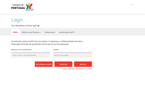 
                            1. Login - Turismo de Portugal