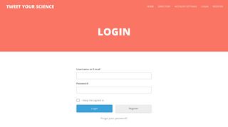 
                            8. Login – Tweet Your Science